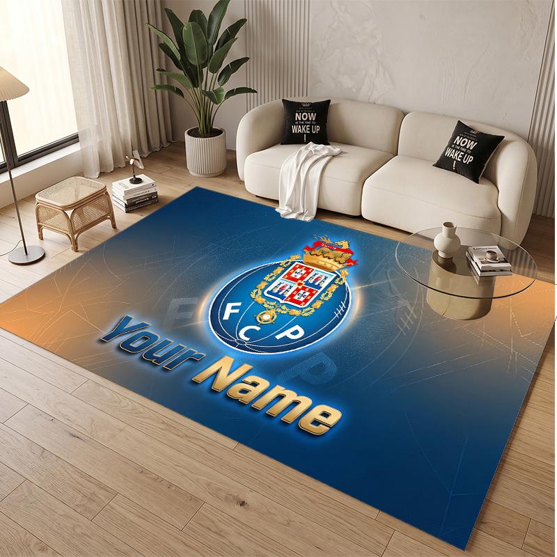 Personalized Crystal Velvet Carpet FC Porto Pattern Non Slip Floor Rug