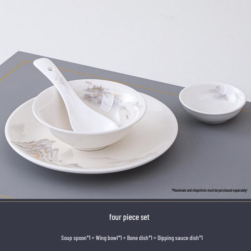 New Chinese Style Landscape Ceramic Appetizer Dish Set