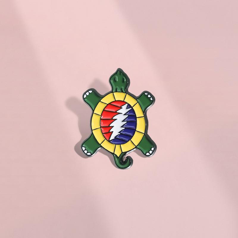 Eyecatching Cartoon Turtle Brooch Unique Alloy Pin For Rock Enthusiasts Music
