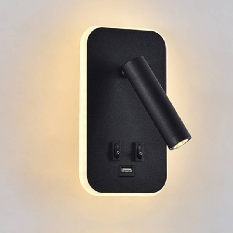 

Зарядка Вращение USB Регулируемый Настенный Светильник Прикроватный Кабинет Чтение Бра Лампа чёрный