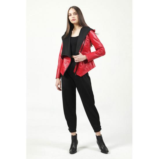 Womens Jacket Belted Plus Large Big Size Genuine Leather Women's Jacket