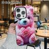 Phone Case: 2D Flat Suitable for iPhone 18 17 16 15 14 13Pro Film Protective Case, Couple Style, Rose Carved Little Bear, Christmas and Halloween Gift