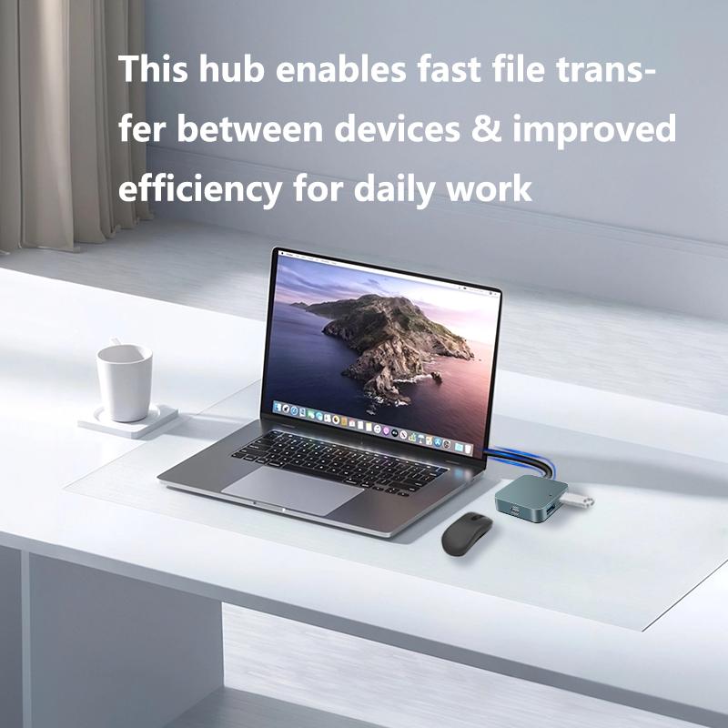 4-Port USB 3.0 Hub with Type-C Power for Laptop Expansion Aluminum 5Gbps/10Gbps in Stock
