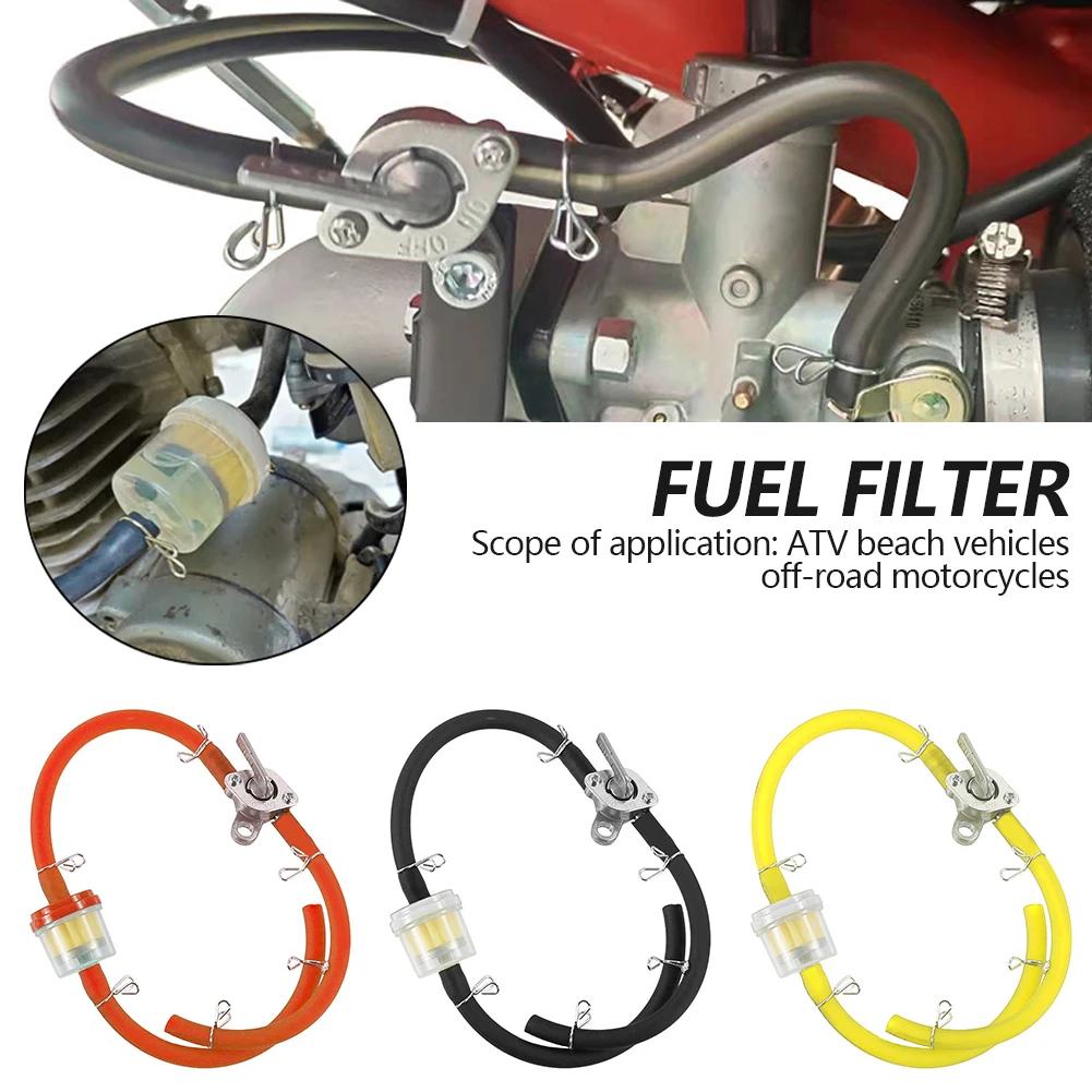 Universal Motorcycle Moped Fuel Filter Motorcycle Gas Fuel Oil Filter 6mm for Scooter Dirt Bike ATV