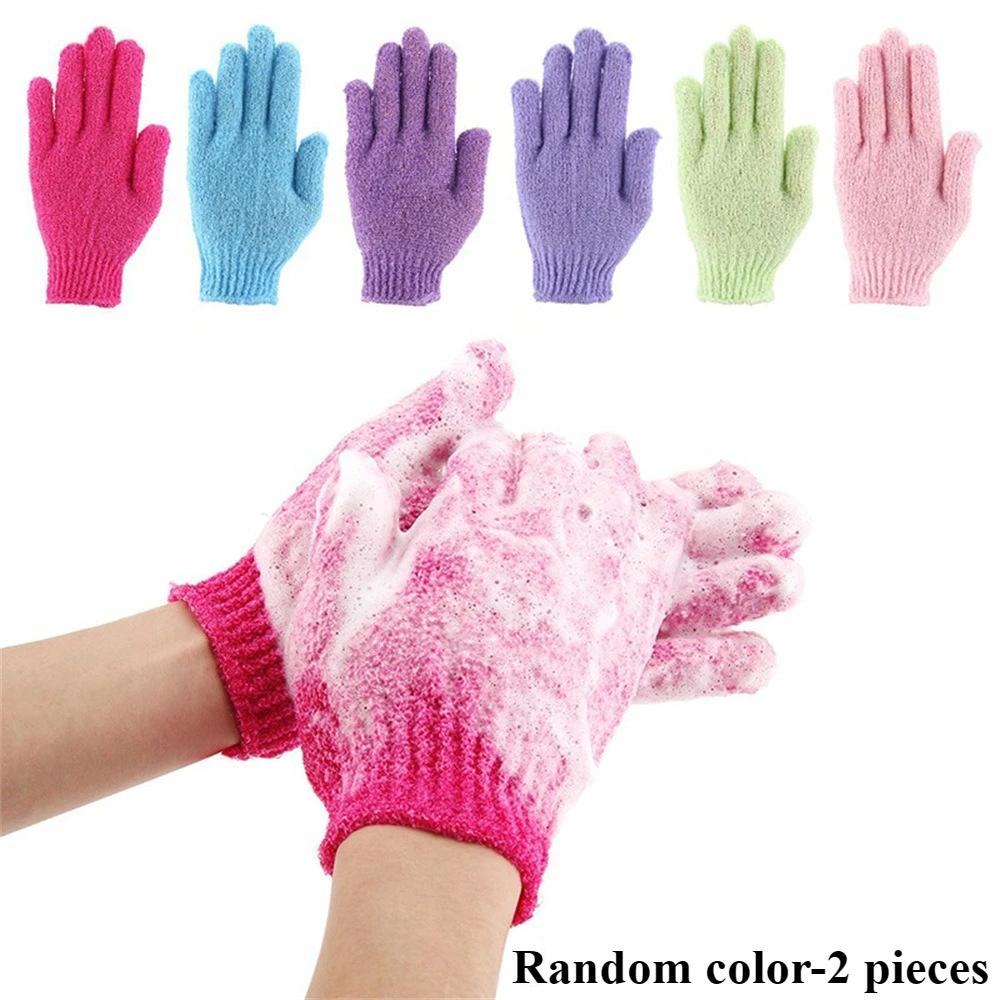 Seiden-Nylon 5-Finger Peeling-Handschuhe Beidseitige Körperpeeling-Handschuhe für Männer & Frauen Starke Peeling-Kraft für Rücken & Tote Haut