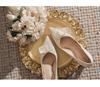 Camellia wedding shoes women's thick heels are not tired, shallow mouth pointed head elegant engagement high heels can be worn daily in autumn