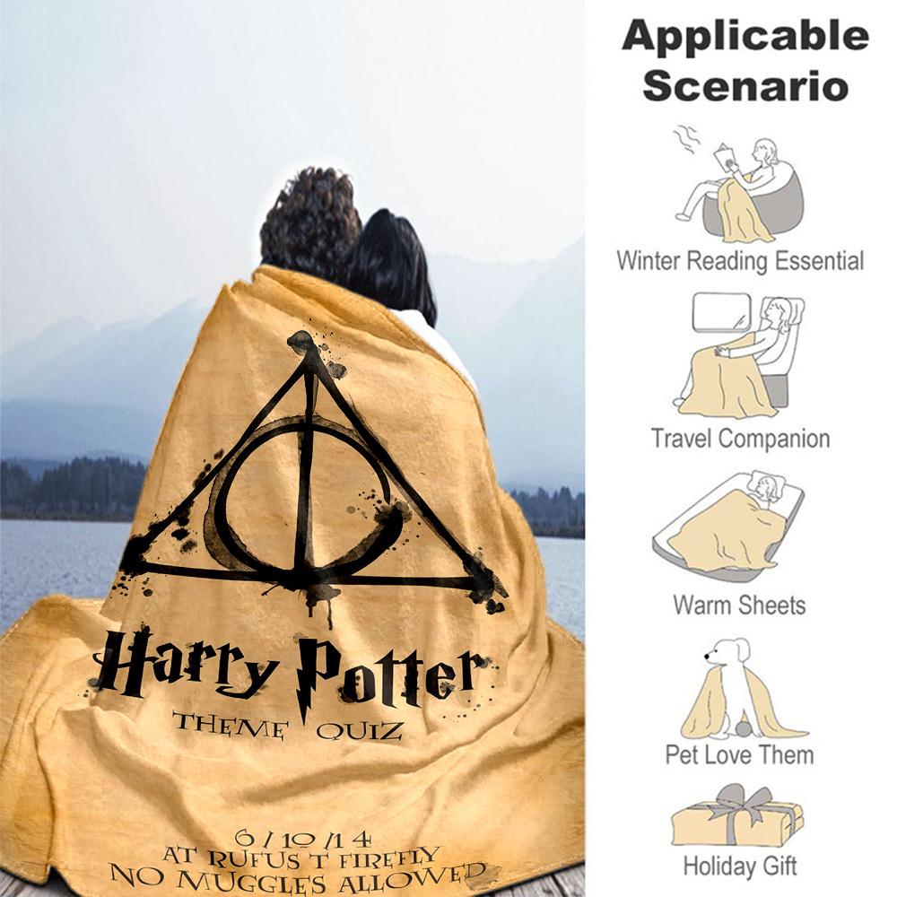1 Stück Harry Potter Flanell-Decke für den Außenbereich, Ganzjahres-Weichheit und Wärme, Heimdekoration 1031101