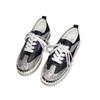 New lace-up flat-soled little white shoes women's spring and autumn rhinestone platform single shoes casual lazy muffin shoes