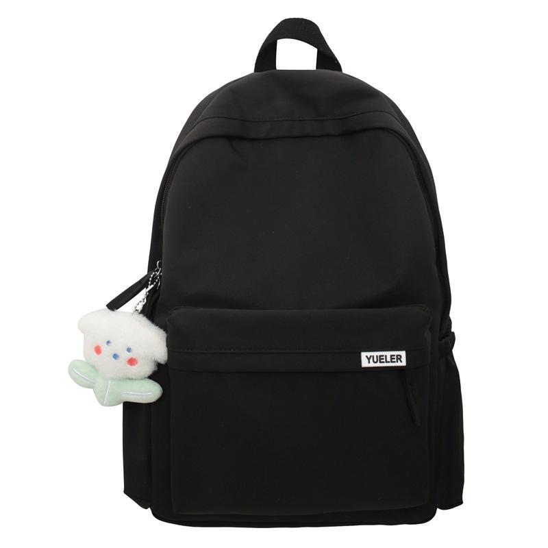 Large Capacity Backpack Female Backpack College Student Junior High School Student High School Bag Solid Color Simple Japanese Travel Bag