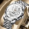 Watch for Men Trendy High End Light Luxury Versatile Quartz Watches Glow Waterproof Roman Hollow Male's Clock Watch