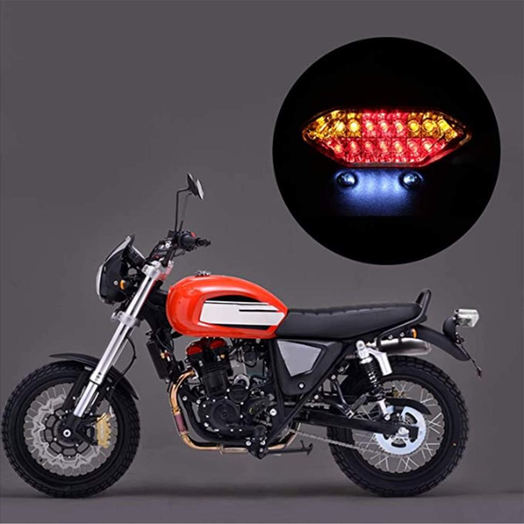 MGMSUNDK E-Mark Certification, DOT Certified, Motorcycle Tail Lamp, Integrated LED, DC12V, Waterproof, Universal Use,