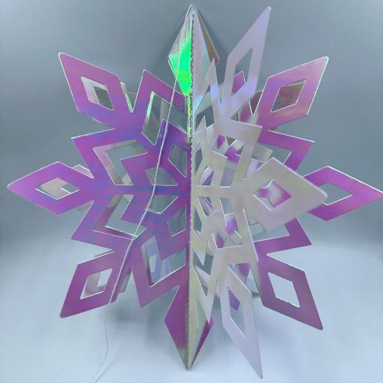 6Pcs Christmas Snowflake Ornaments 3D Large Iridescent Paper Snowflakes Hanging Decoration for Winter Wonderland Christmas Party Holiday New Year Home