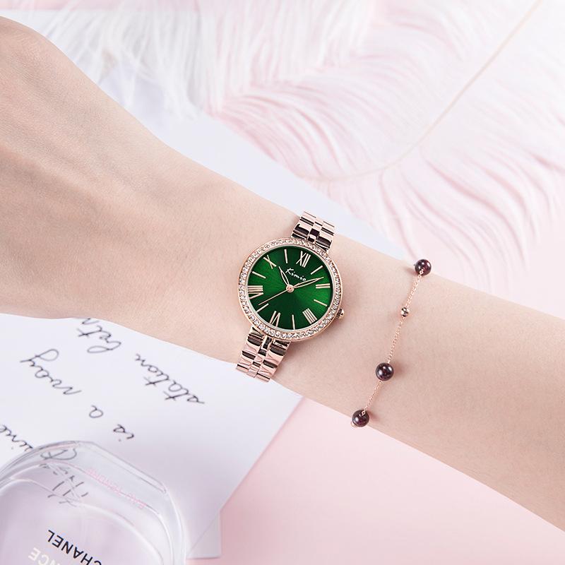 Watch Women's Niche Roman Simple Temperament Steel Bracelet Quartz Rhinestone Watch Women's Model
