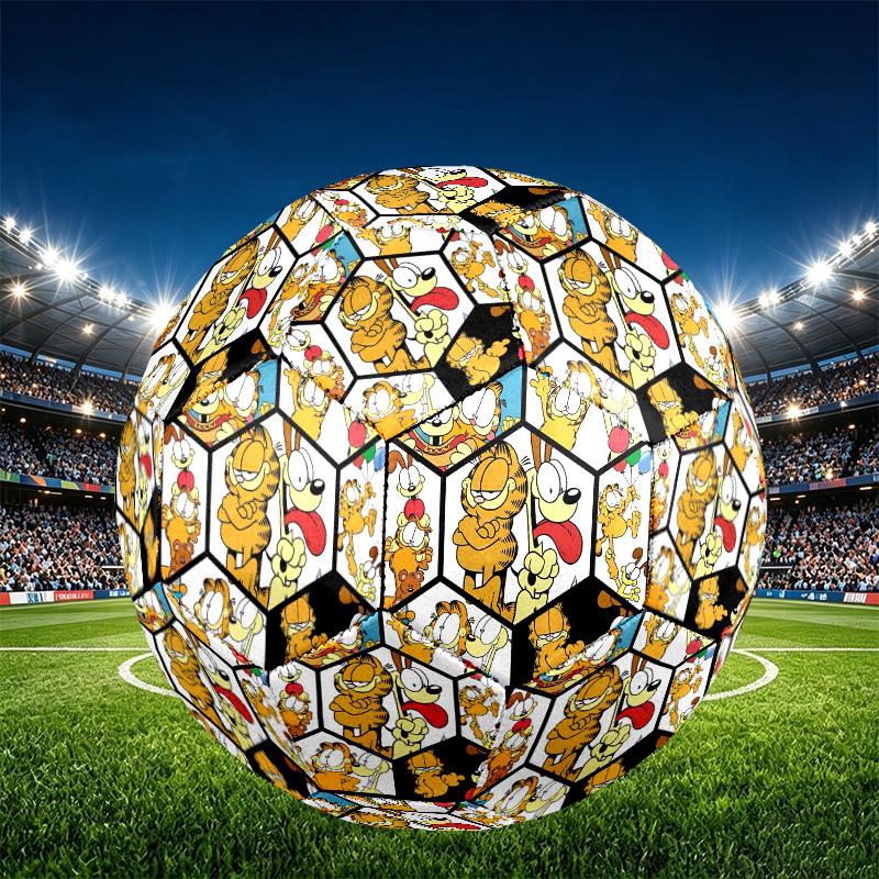Garfield Print Size 5 Soccer Ball, PU Wear Resistant Football for Match Training and Daily Practice, Birthday Gift for Soccer Fans