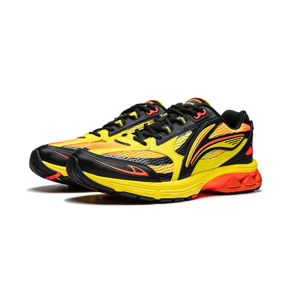 Li Ning Fuyiao 2.0 Classic Retro Double Cushioning Stable Support Durable Non-Slip Low-Top Running Shoes Men sneaker Yellow Orange ARXU001-8