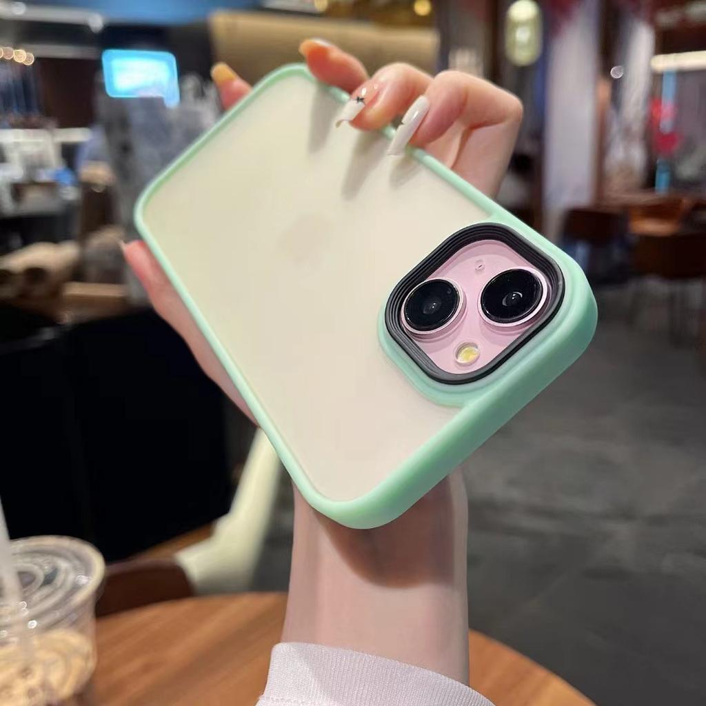 IPhone 15 Matte Skin-feeling Phone Case 1413MAX Semi-transparent Anti-fingerprint 12PRO Gold Shield Acrylic Protection Case