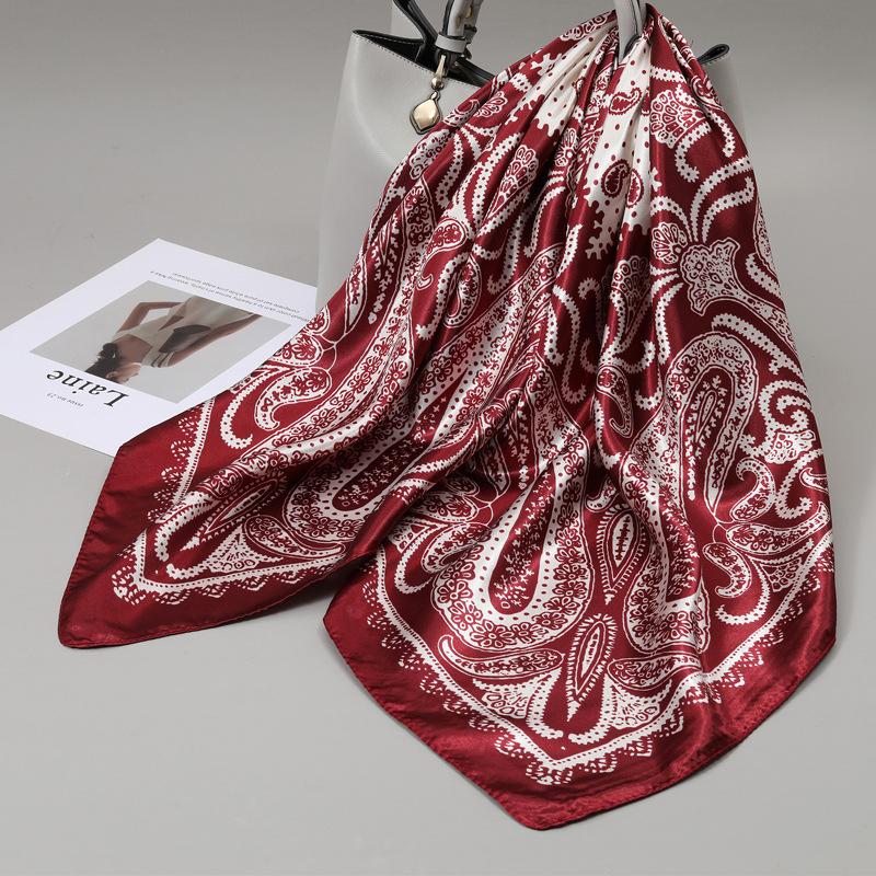 90 Square Scarves, Silk Scarves, Women's New Spring and Summer High-end Sense Versatile, Thin Scarves, Shawls Outside