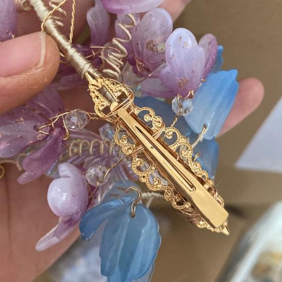 Hair Clip Butterfly Flower Wisteria Glass Hairpin Flower Beads Tassel Hair Claw Multi-functional Styling Hair Accessories