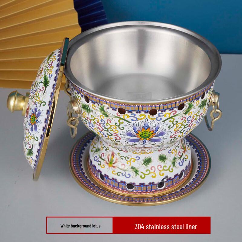 Cloisonné Copper Single-Person Alcohol Hot Pot