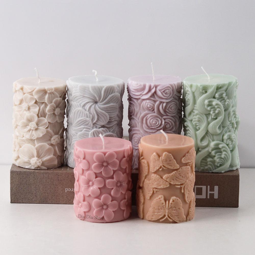 Κολωνάκι Σιλικόνης Κεριού Λουλούδι Πεταλούδα Εργαλείο Κατασκευής Σαπώνας Ρητίνης Γύψου Κυματιστό Γεωμετρικό Καλούπι Σοκολάτας Διακόσμηση Σπιτιού Δώρο