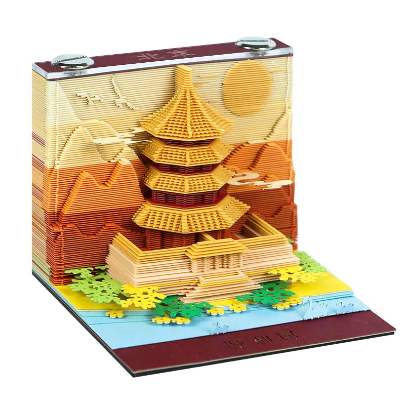 Temple of Heaven 3D Paper Sculpture Sticky Note Ornament - Creative Beijing Cultural Gift