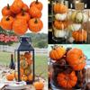 5Pcs Mini Artificial Pumpkins Foam Pumpkins Halloween Decorate Pumpkins Orange Color Suitable Household Festival Party Supplies