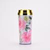 Double Layer Thickened Coffee Cup Insert Card Flower 16Oz Plastic Water Cup Heat Insulation Portable Water Cup