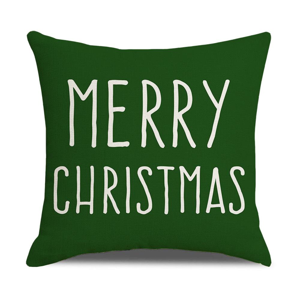 New Home Christmas Pillow Cover Linen Print Santa Claus Living Room Sofa Cushion Bedroom Cushion