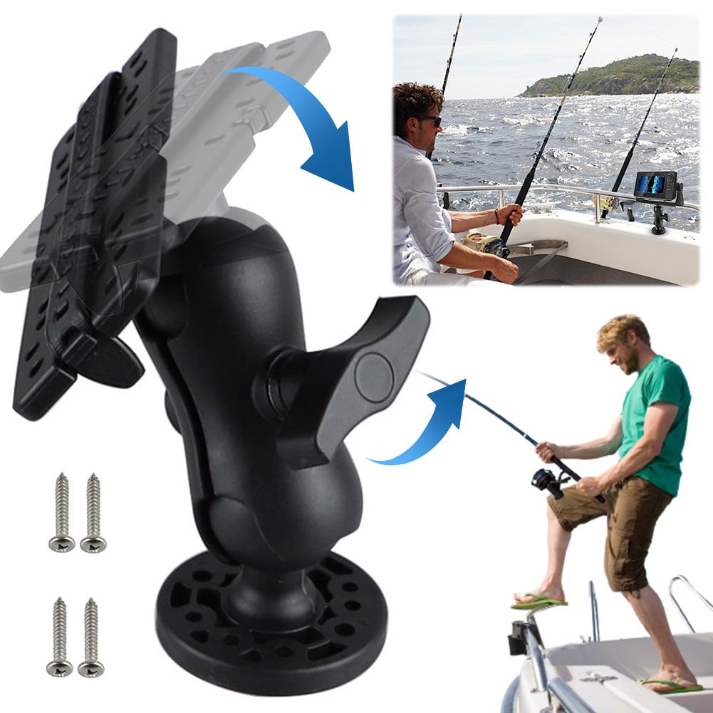 Fish Finder GPS Bracket Wear Resist 360 Degree Swivel Fish Finder Rack GPS Plate Fish Finder Mount Base for Marine Boat Kayak