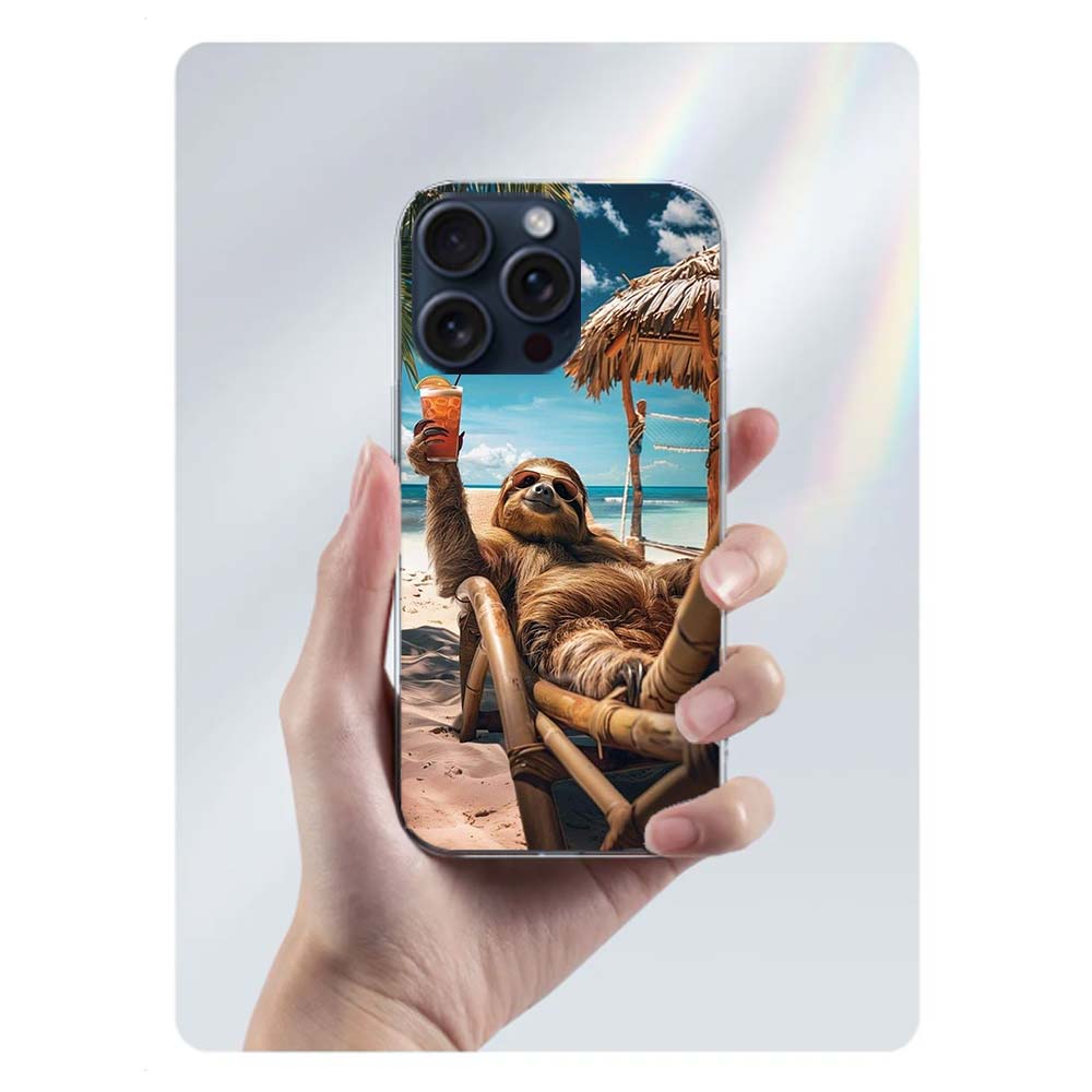 Cute Sloth Clear Phone Case For Iphone 17 Air 16 Pro Max 15 Pro 14 Plus 17E 16E 11 13 12 Mini Cover Cases Fundas Cell TPU Capa S