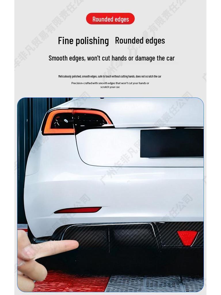 Tesla Model 3 C**T Style Carbon Fiber Body Kit: Front & Rear Lip Splitters.