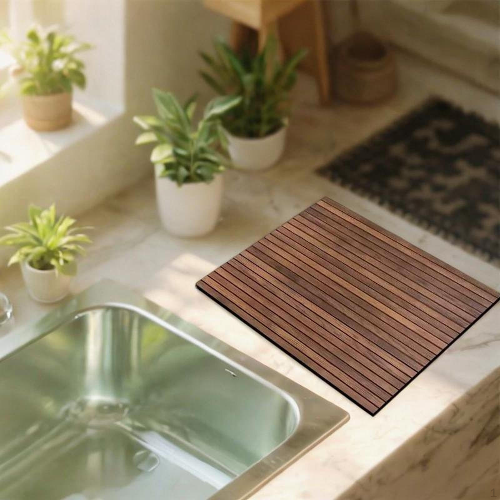 

Dish Drying Mat Drain Pad for Dishes Rack Absorbent Non Slip Easy to Clean Bathroom Style B