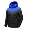 Men's Warm Cotton Coats Winter Color Matching Hooded Detachable Warm Coats Men's Large Size Wadded Jackets