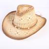 Popular European and American Classic Hollow Western Cowboy Hat Men's and Women's Fashion Vacation Breathable Sunshade Straw Hat