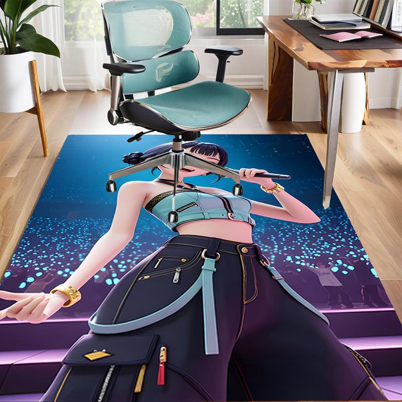 1pc KPop Demon Hunters ZOEY3 Design Area Rug - Non-Slip, Soft & Cozy Floor Mat for Living Room, Bedroom, Office - Indoor/Outdoor Decorative Carpet