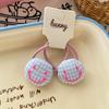 Blue Heart Plaid Bow Hair Clip & Rubber Band Set for Kids