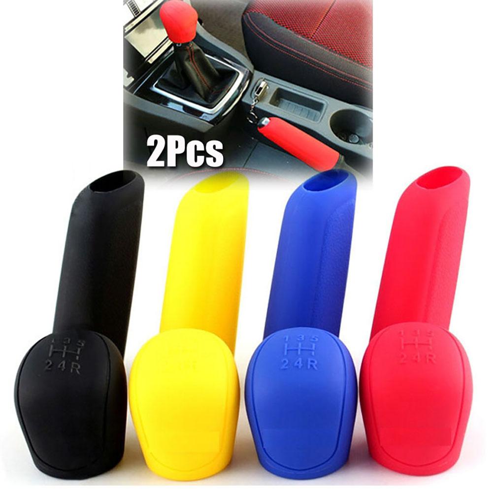 Car Manual Gear Shift Knob Cover Silicone Anti-slip Grip Covers Manual Handle Silicone Protection Auto Interior Accessories