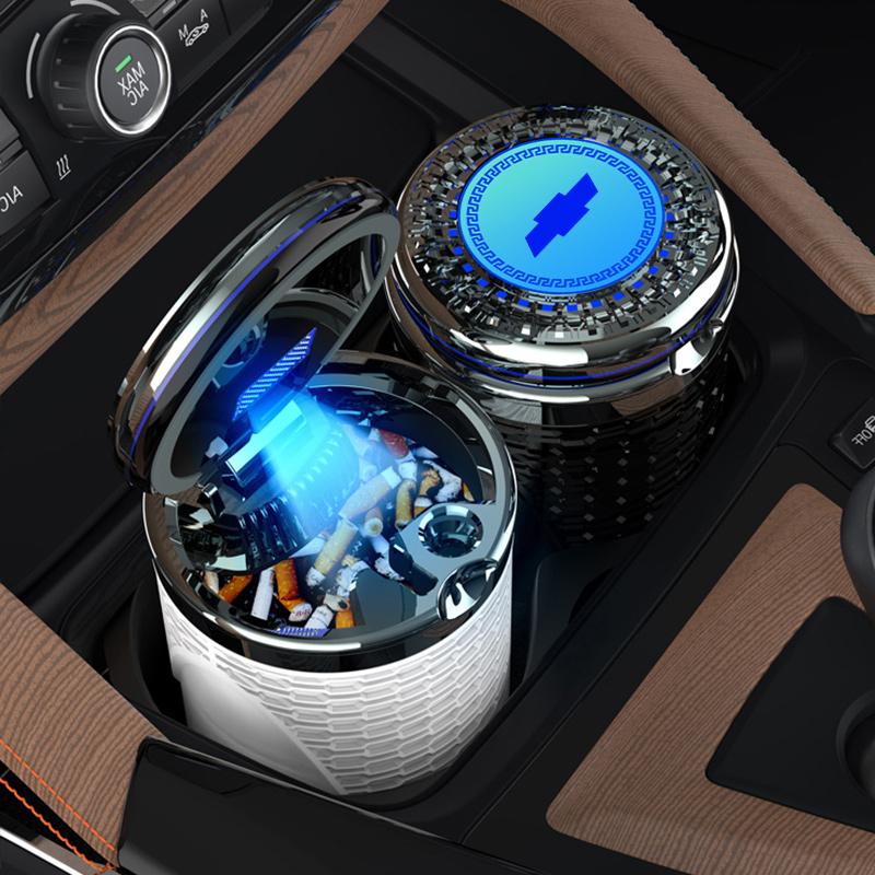 Portable Car Ashtray Cup LED Light Cigarette Ash Tray For Chevrolet Spark Captiva Cruze Malibu Equinox Trax Camaro Blazer Bolt