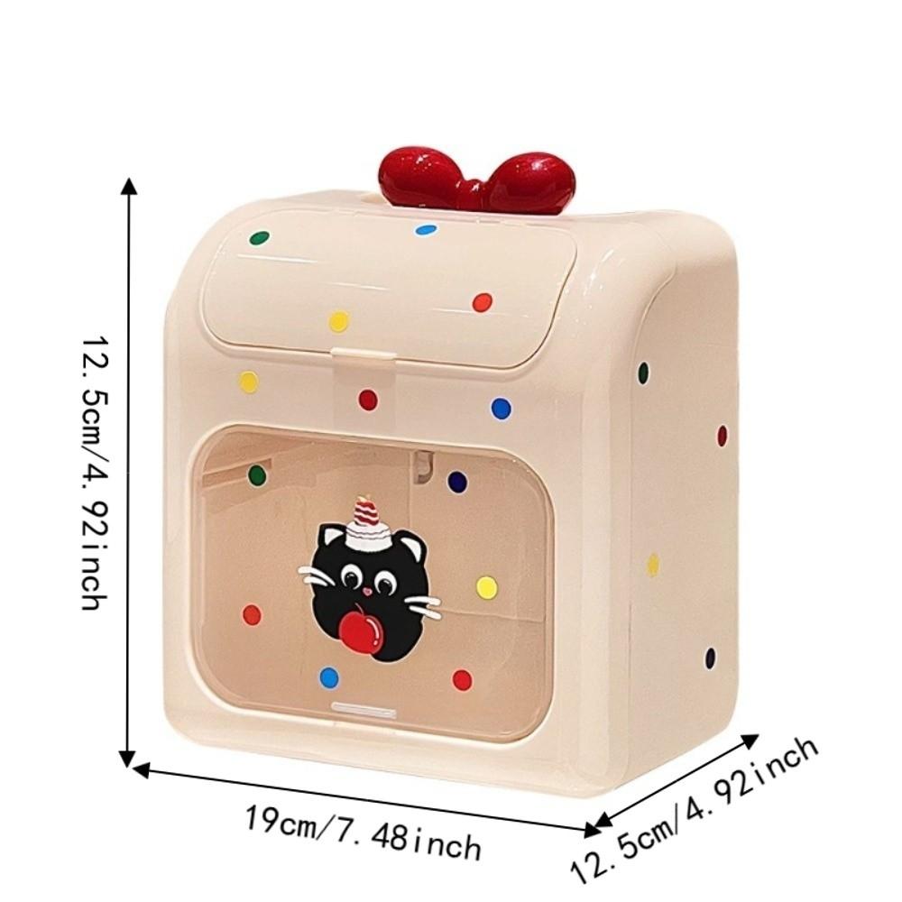 Waterproof Cartoon Tissue Holder Large Capacity Space Saving Toilet Paper Rack Wall-Mounted Plastic Paper Towel Box Office
