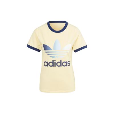 adidas Originals Gradient Trefoil Cali Tee With Logo Letter Print And Slim Fit Women Tops Yellow IR6036