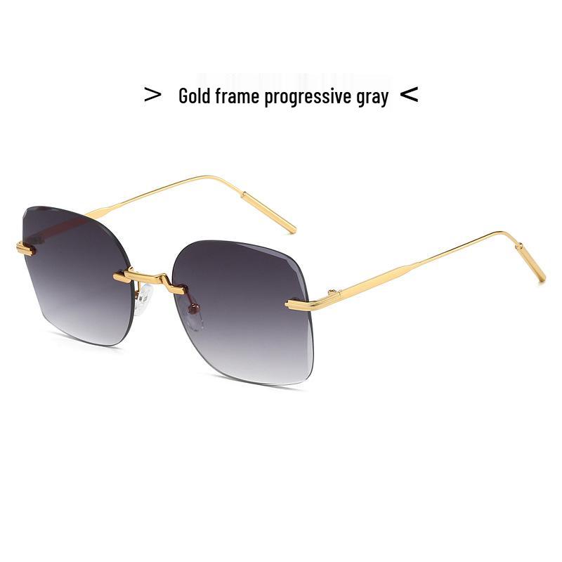 2025 Unisex Rimless Metal Sunglasses with UV Protection & Gradient Lenses