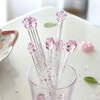 Kirschblüte Katzenkralle Stern Diamant Rührstab Glänzender Glasstab Herzförmiges Kirschförmiges Design Rührlöffel Trinkgeschirr Werkzeuge