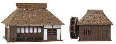 Tsugawayoukou N Gauge Farmhouse and Watermill Assembly Diorama Kit, Supplies, NA-104