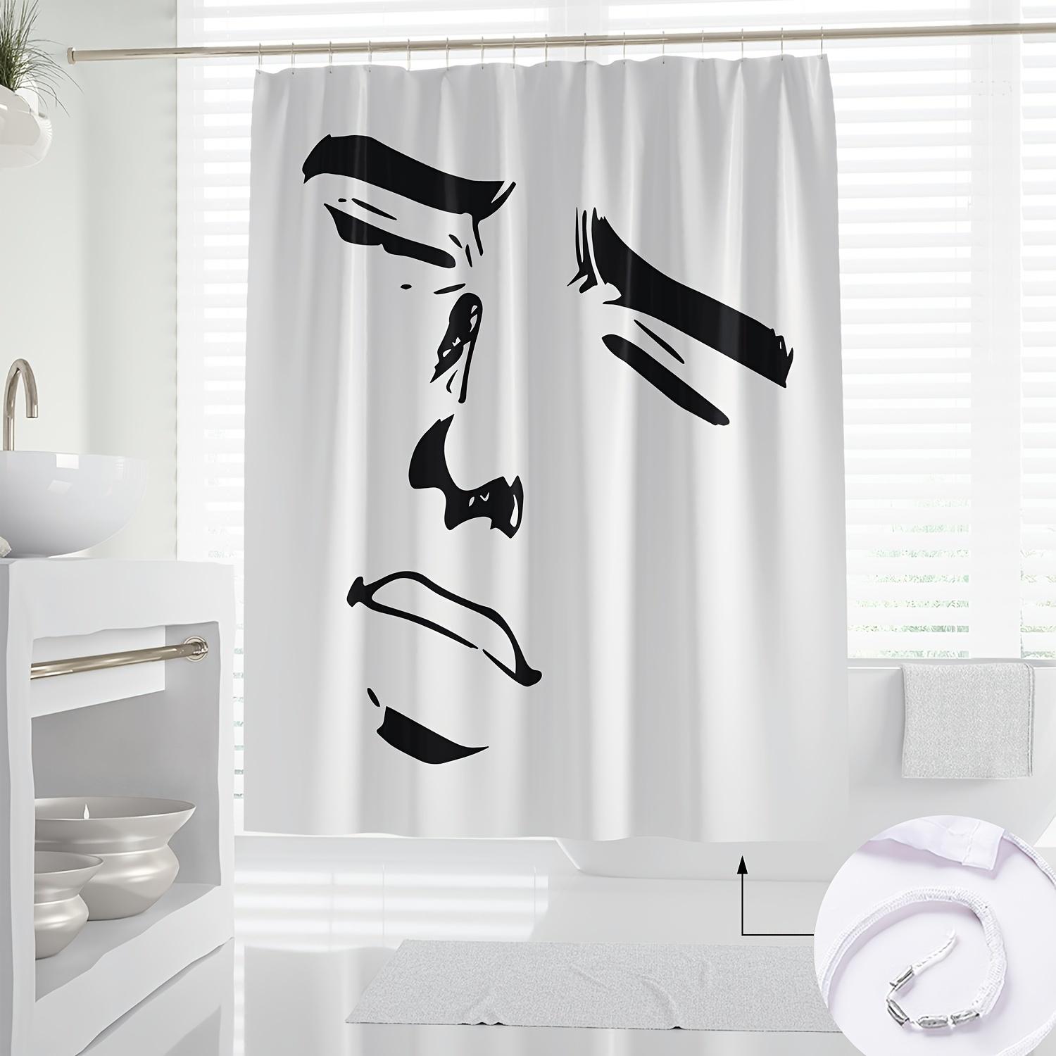 

180Cm/70.87In*180Cm/70.87In Artistic Expressionist Shower Curtain With Partial Lining And Waterproof Feature W60H190(CM)-1 Pcs