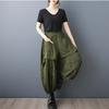 Plus Size Vintage High Waist Casual Loose Long Summer Wide Leg Pants Women Trousers