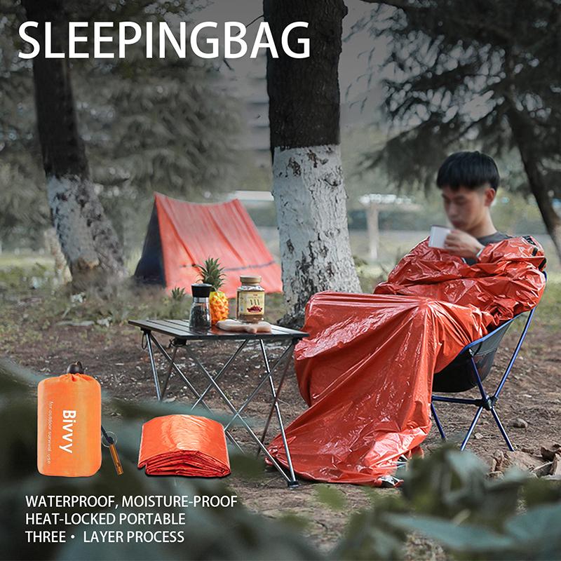 Emergency Survival Bivvy Bag, Waterproof Thermal Sleeping Bag for Outdoor Camping Hiking Travel Survival Kit