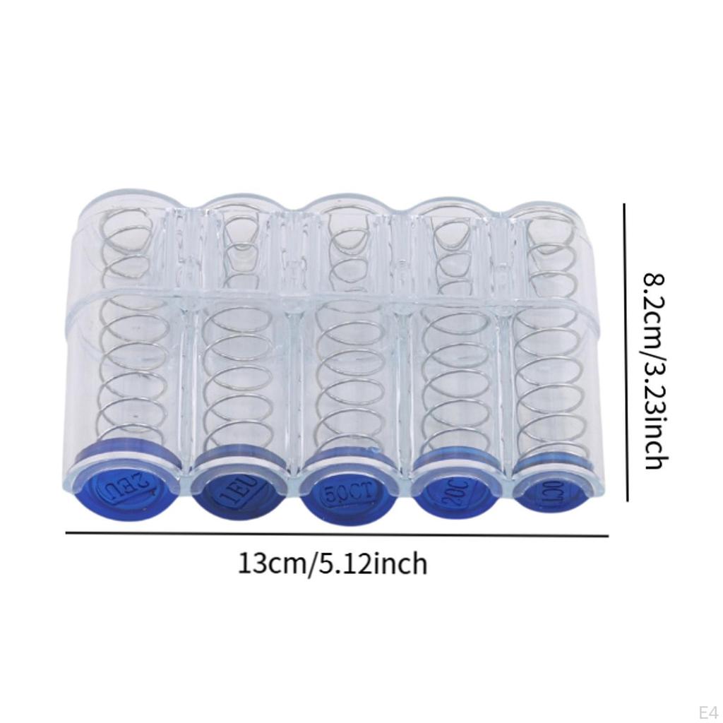 Box Collection Case 10pcs, 20pcs, 50pcs, 1 Euro, 2 Euro Office Storage Dispenser