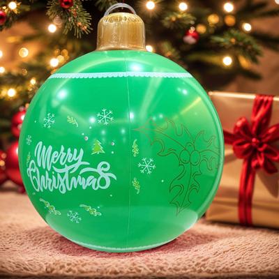 Inflatable Christmas Balloon Weather Resistant Decorated Ball Holiday Ornament for Outdoor Indoor Holiday Yard Lawn Porch Decor