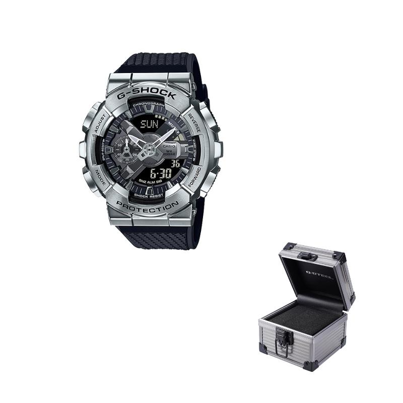 G-Shock GM Series Metal Evolution Silver Ring Small Cannon Waterproof Shock Resistant Anti-Magnetic Quartz Movement Resin Strap Men watches GM-110-1A