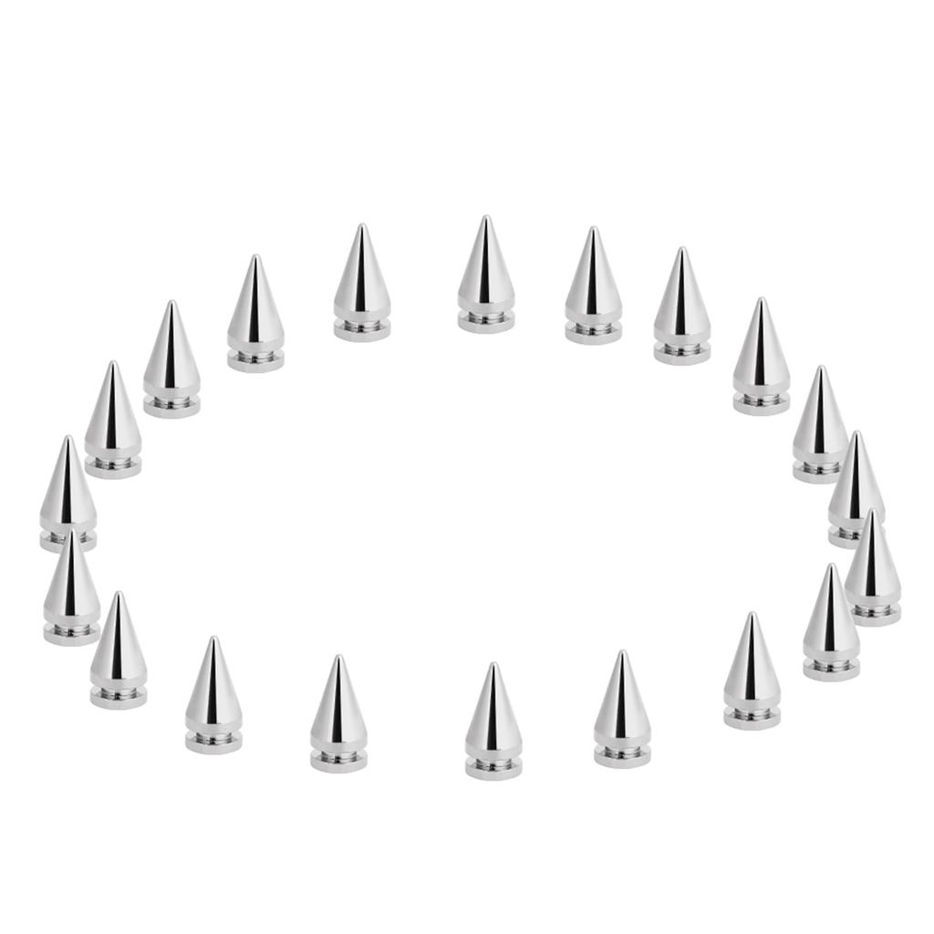 20 Pcs 10*20mm Silver Metal Bullet Spikes Studs Rivets Bag Belt Leathercraft